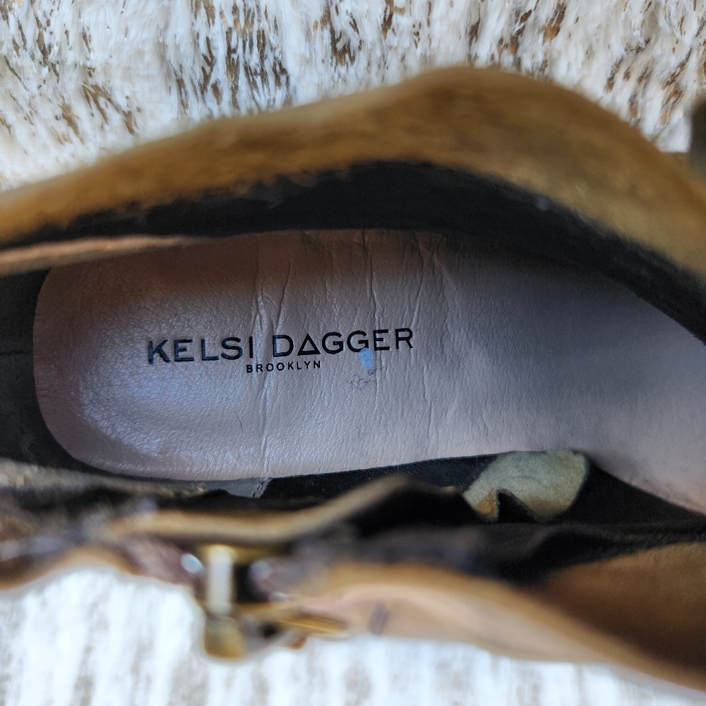 Kelsi Dagger Brooklyn "Watchman" Ankle Bootie Tan Leather | Women's Size 7.5 - Picture 9 of 13